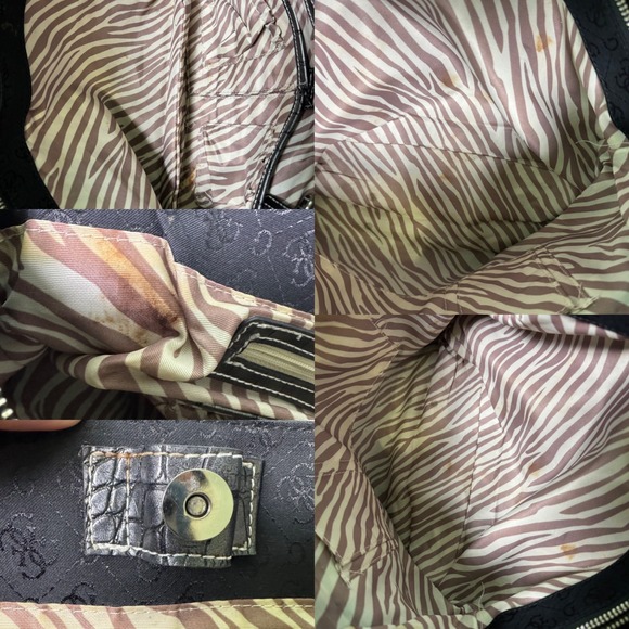 Vintage Y2K Guess Monogram Shoulder Tote Bag Rocker Glam Grunge Indie Sleaze - Picture 8 of 8